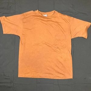 Vintage 90 Earth Tone Brown Blank Pocket Tee‎